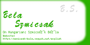 bela szmicsak business card